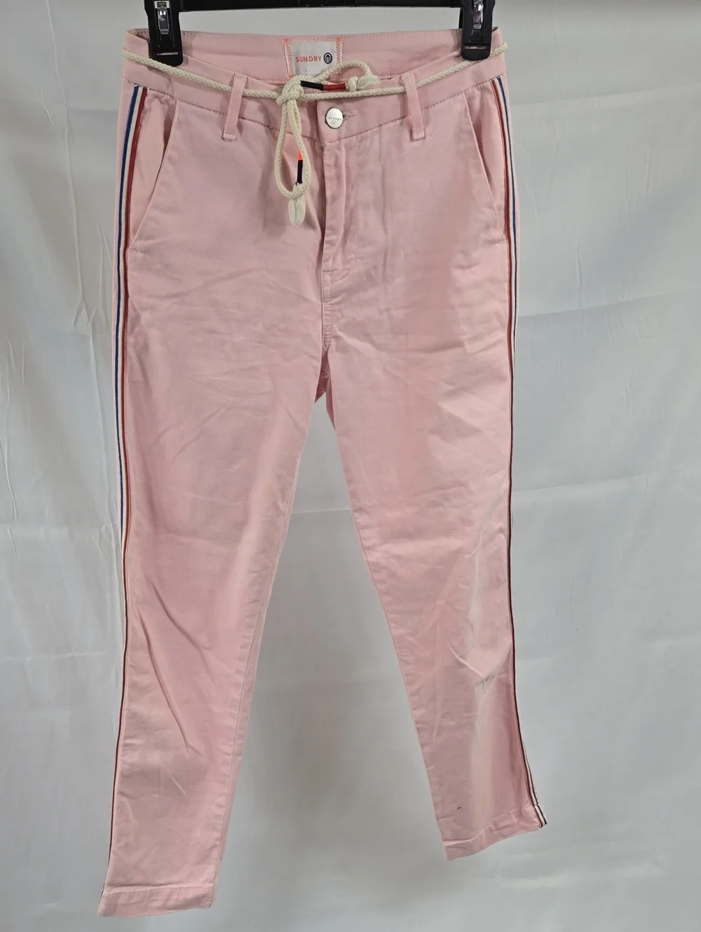 Sundry Light Pink Drawstring Pants with Branded Button 25